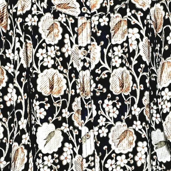 Anthropologie Maeve Ori Bibbed Floral Ombre Button Down Top Women's Size M Boho - Picture 7 of 7